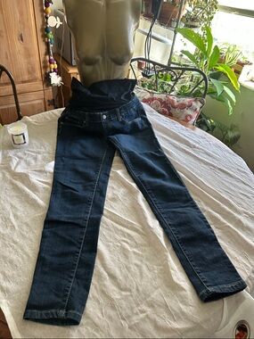 Lilac Clothing Dark Blue Skinny Maternity Jeans